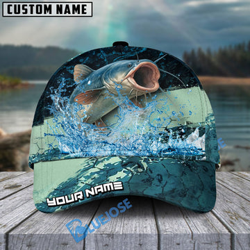 BlueJose Personalized Catfish Fishing Aqua Strike Classic Cap