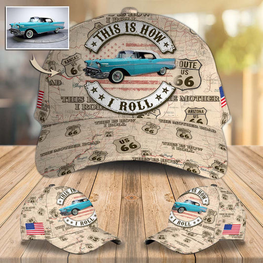 BlueJose This Is How I Roll - Custom Vehicle Photo Upload Car Route 66 Classic Cap