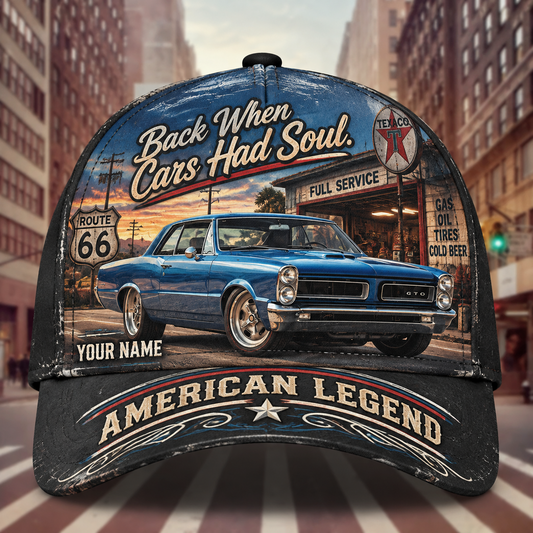 BlueJose Personalized Pontiac GTO Cap – Route 66 Vintage Gas Station 'American Legend' Hat