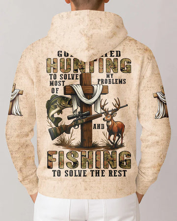 BlueJose God Created Hunting To Solve Most Of My Problems And Fishing Shirt, Personalized Hunting 3D Shirt