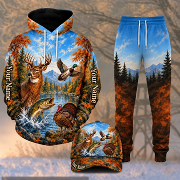 BlueJose Hunting Blue Sky Autumn Wildlife Forest Pattern Personalized 3D Shirts