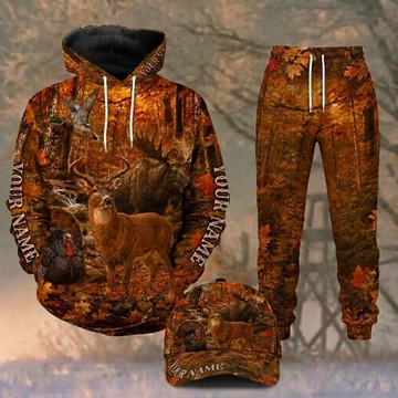 BlueJose Hunting Autumn Forest Deer Turkey And Duck Personalized 3D Shirts