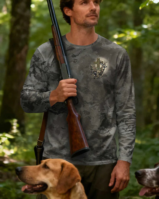 BlueJose Just A Man Who Likes Hunting And Believes In Jesus Shirt, Personalized Hunting 3D Shirt
