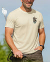 BlueJose Woods Or Water I Walk With Jesus Shirt, Personalized Hunting 3D Shirt - Beige