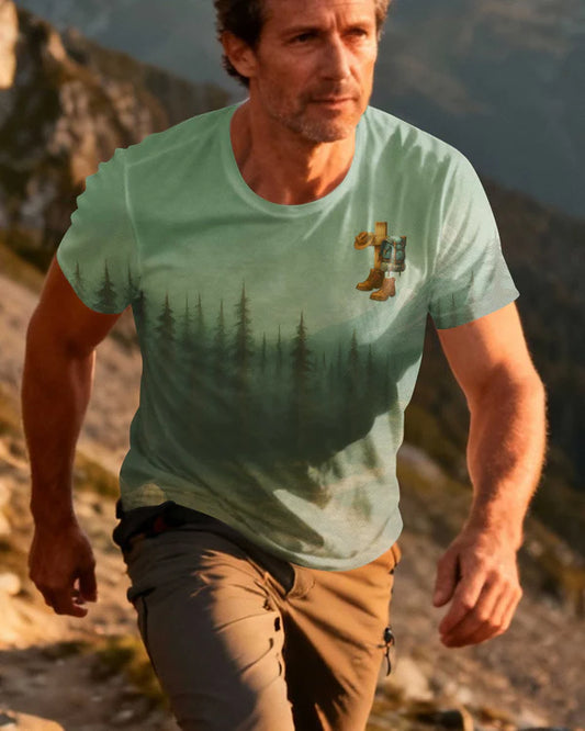 BlueJose Mountains Test Legs God Tests Faith Personalized Hiking 3D Shirt