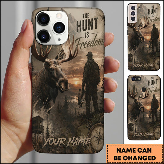 BlueJose Moose Hunting Freedom Wilderness Personalized Nam 3D Phone Case