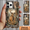 BlueJose Whitetail Deer Rustic Woodland Back View Personalized Name 3D Phone Case (5 Colors)