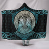Viking Style Hooded Blanket Yggdrasil and Ravens A7