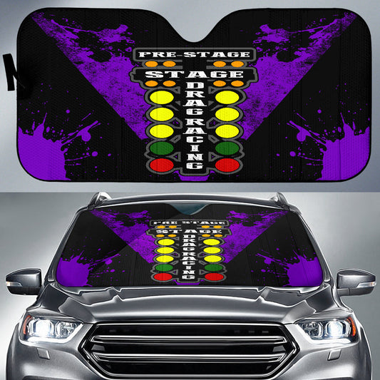BlueJose Drag Racing Windshield Sun Shade RBPR - Interior Heat Blocker UV Protection