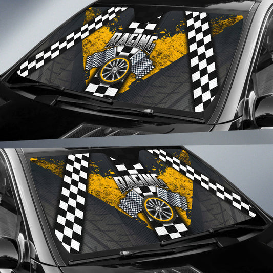 BlueJose Racing Windshield Sun Shade Orange