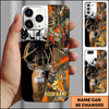 BlueJose Hunting Phone Case Whitetail Deer Lightning Split Forest Camo Art Personalized Name Phone Case (4 colors)