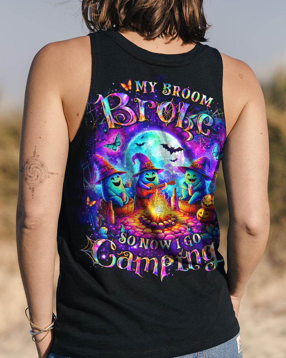 MY BROOM BROKE SO NOW HALLOWEEN CAMPING ALL OVER PRINT - YHLT0708241