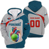 Custom Name & Number Design Pickleball 3D T-Shirts Heartbeat, Pickleball Polo Shirt, Gift For Pickleball Player