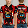 BlueJose Bowling And Pins King Flame Ball Design Customized Name, Team Name 3D Shirt (4 Colors)