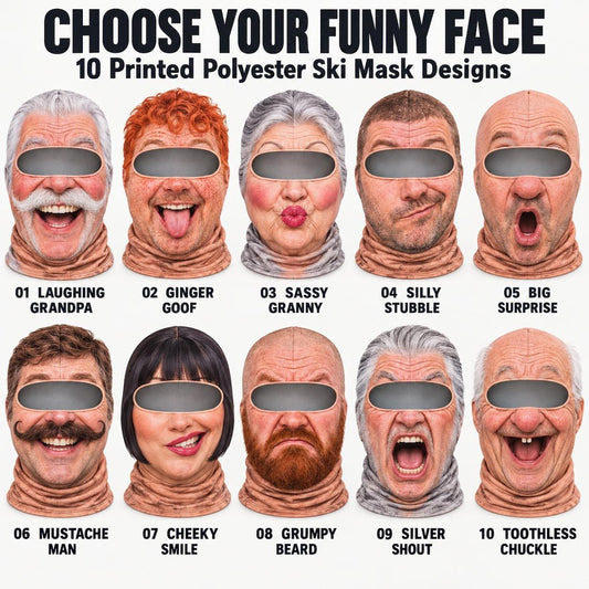 BlueJose Funny Face Ski Balaclava Face Mask (10 faces)