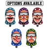 BlueJose Funny Christmas Santa Face Ski Mask Crazy Mustache Big Smile Tongue Out & Grumpy Expressions Snowflake Holiday Print Full Face Balaclava