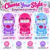 BlueJose Funny Girly Face Ski Mask Pink Purple Lips Bows & Sparkles Print Full Face Balaclava – Women's Winter Skiing Snowboarding Face Cover