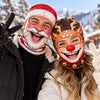 BlueJose Funny Christmas Face Ski Mask Santa Claus Snowman & Holiday Lights Print Full Face Balaclava (13 faces)