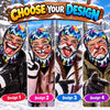 BlueJose Funny Ugly Face Ski Mask Crazy Tongue Big Teeth Grumpy Old Man & Mustache Expressions Colorful Graffiti Full Face Balaclava