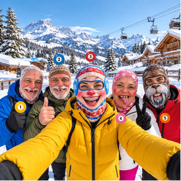 BlueJose Funny Character Balaclava Ski Mask 3D Printed Old Man Walrus Braces Smile Hood (5 Faces)