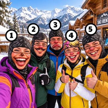 BlueJose Funny Group Face Balaclava Ski Mask (5 Faces)