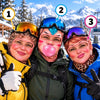 BlueJose Funny Lady Face 3D-Print Face Mask Balaclava (3 Faces)