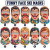 BlueJose Funny Cartoon Face Ski Mask Retro Clown Mustache Big Lips & Goofy Expressions Full Face Balaclava (10 faces)