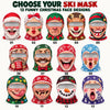 BlueJose Funny Christmas Face Ski Mask Santa Claus Snowman & Holiday Lights Print Full Face Balaclava (13 faces)