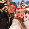 BlueJose Funny Christmas Face Ski Mask Santa Claus Snowman & Holiday Lights Print Full Face Balaclava (13 faces)