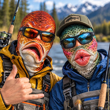 BlueJose Funny Fish Face Ski Mask Largemouth Bass Rainbow Trout Catfish Walleye Northern Pike & Freshwater Fish Full Face Balaclava (10 fish masks)