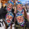 BlueJose Funny Ugly Face Ski Mask Crazy Tongue Big Teeth Grumpy Old Man & Mustache Expressions Colorful Graffiti Full Face Balaclava