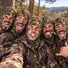 BlueJose Funny Face Realistic Forest Camo 3D Face Balaclava – Hunting & Outdoor Full-Face Mask (5 Faces)