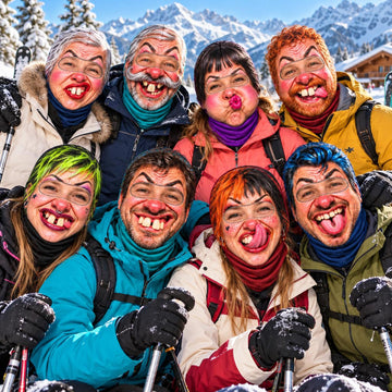 BlueJose Funny Ugly Face Ski Mask Crazy Missing Teeth Big Lips Mustache & Tongue Out Expressions Full Face Balaclava (20 faces)