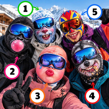 BlueJose Funny Crazy Face Ski Mask Gorilla Bubblegum Snow Monster Big Lips & Cartoon Expressions Full Face Balaclava (5 faces)