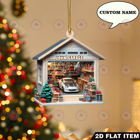 Bluejose Personalized Garage Christmas Ornament
