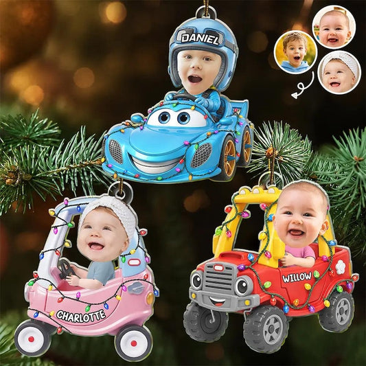 Bluejose Custom Photo Funny Kid Face Car Ornament