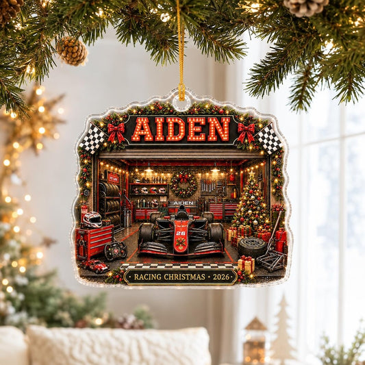 Bluejose Personalized Car Formula Racing Christmas 2D Ornament