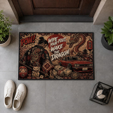 BlueJose Japanese Dragon Doormat, Tattoo Street Welcome Mat