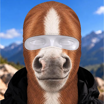 BlueJose Chestnut Horse Funny Face Balaclava Face Mask
