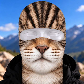 BlueJose Striped Tabby Funny Face Balaclava Face Mask