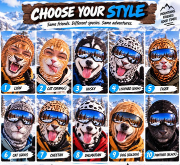 BlueJose Funny Animal Face Balaclava Face Mask (10 animals)