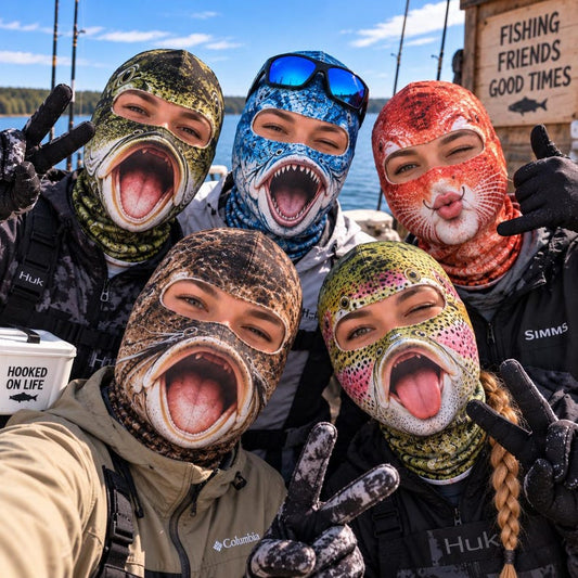BlueJose Funny Fishing Balaclava Face Mask (12 Fishes)