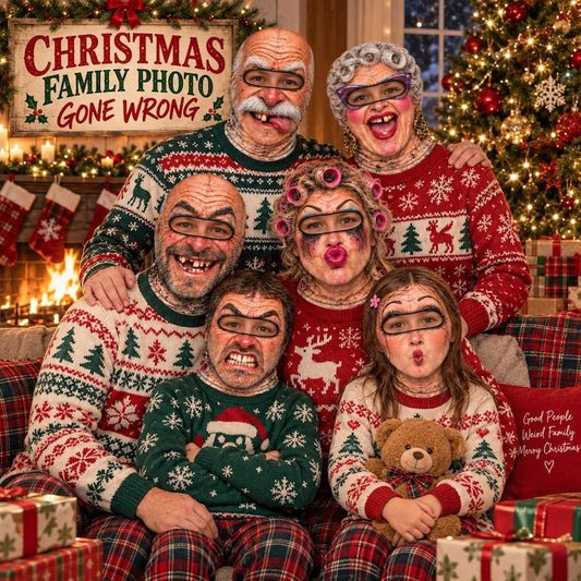 BlueJose Funny Family Photo Prop Christmas Balaclava Masks (10 Types)