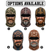 BlueJose Funny Realistic Bearded Man Face Ski Mask Viking Snake Skull Western & Mechanic Tattoo Print Full Face Balaclava (5 types)