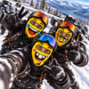 BlueJose Funny Emoji Face Ski Mask Laughing Crying Smiley Expressions Yellow Full Face Balaclava (5 emotions)