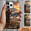 BlueJose Hunting Mountain Lake Hunter Wilderness Personalized Name 3D Phone Case (3 animals)