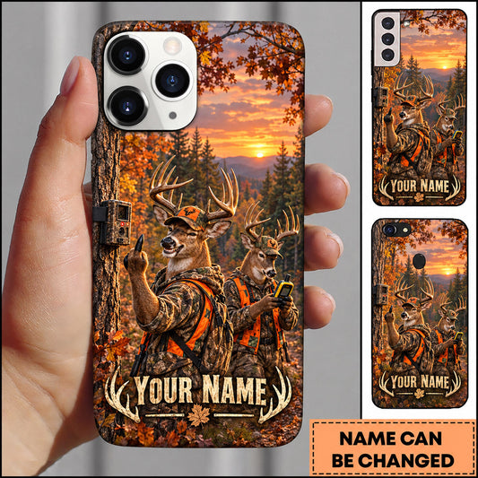 BlueJose Deer Hunting Group Autumn Mountain Adventure Personalized Name 3D Phone Case