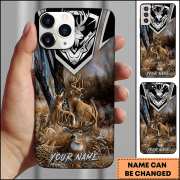BlueJose Deer Hunting Whitetail Buck Forest Wildlife Multiple Options Personalized Name Phonecase
