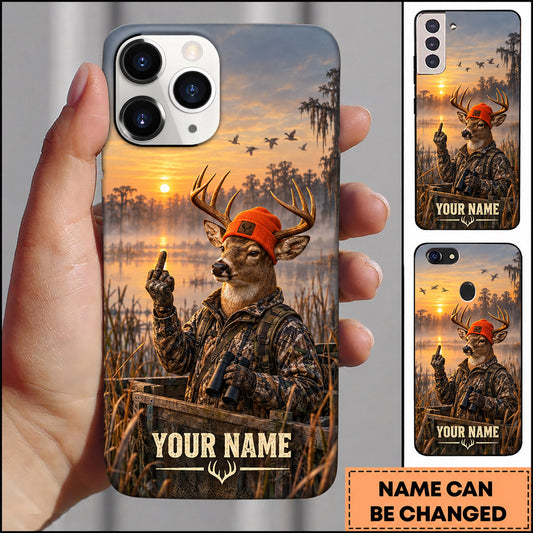 BlueJose Deer Hunting Rifle Hunter Sunset Mountain Personalized Name 3D Phone Case
