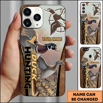 BlueJose Hunting Phone Case Duck Hunting Target Logo Vintage Leather Art Personalized Name Phone Case